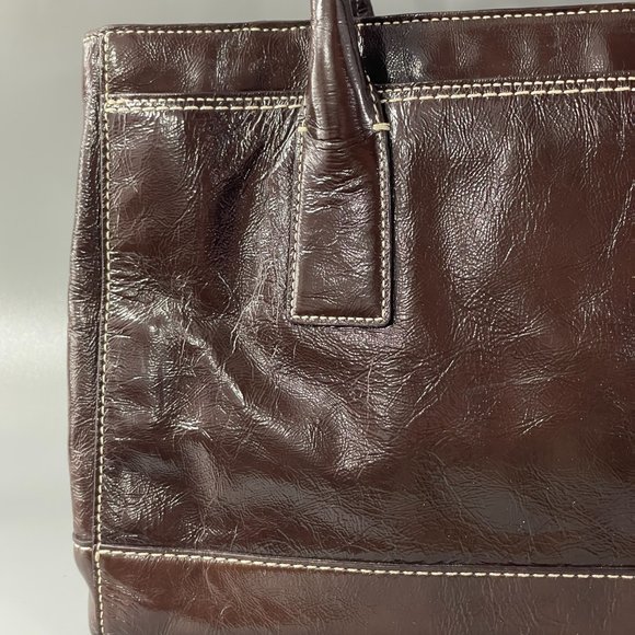 Coach Vintage # 11789 Large Leather Shoulder Bag In Chocolate Brown - Picture 8 of 15